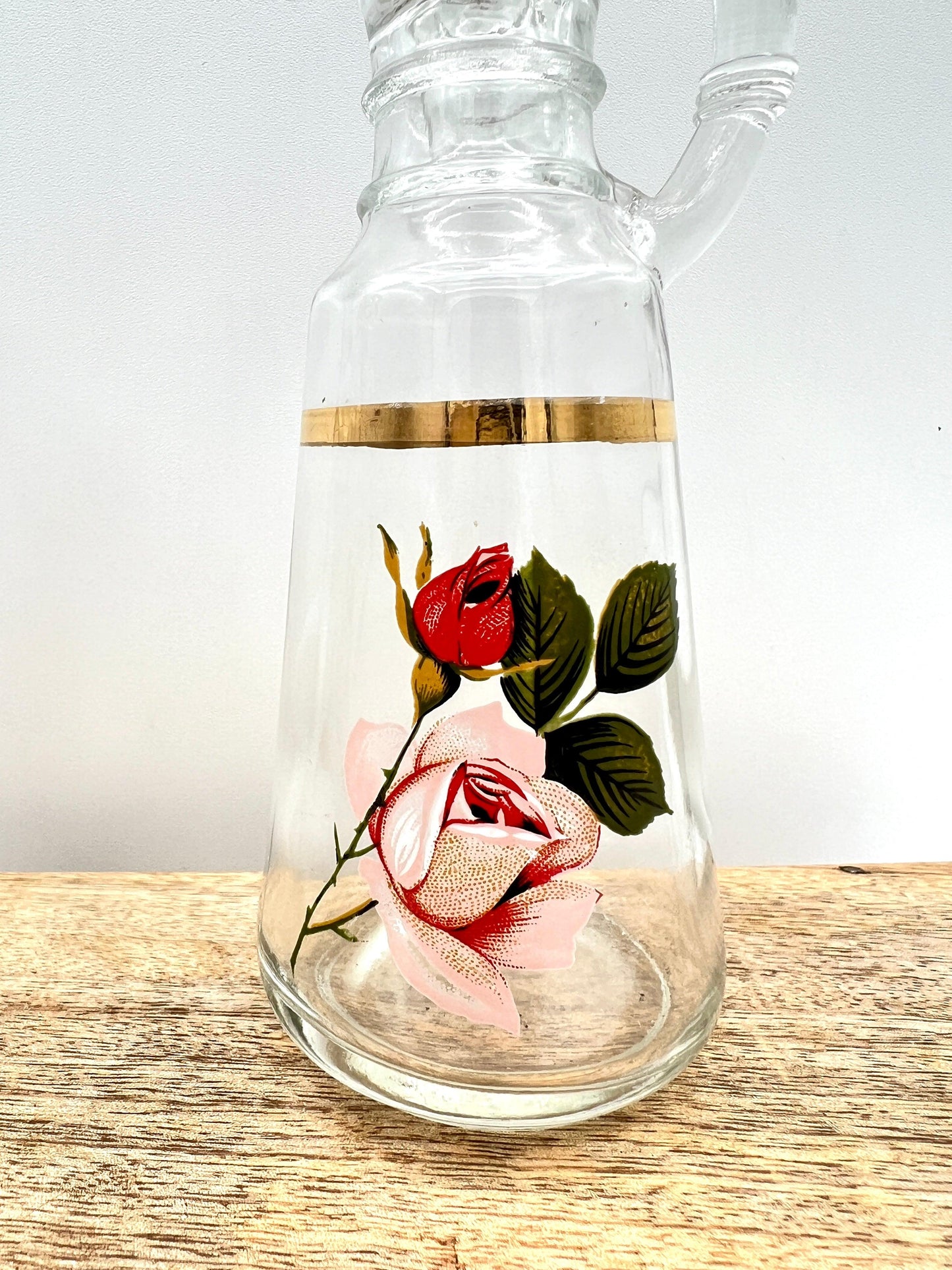 West Virginia Glass Radiant Rose 10.5" Salad Bowl with Oil & Vinegar Cruets - That’s My JAmm