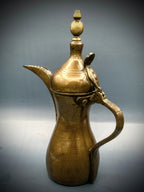 Authentic Antique 19th C. Hand-Hammered Solid Brass Arabian Dallah w/ Maker's Mark