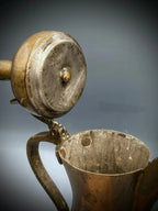 Authentic Antique 19th C. Hand-Hammered Solid Brass Arabian Dallah w/ Maker's Mark