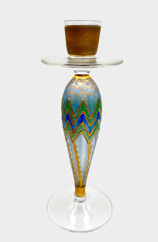 Nagel Hand Painted Glass Candlestick - Vintage German Craftsmanship - That’s My JAmm