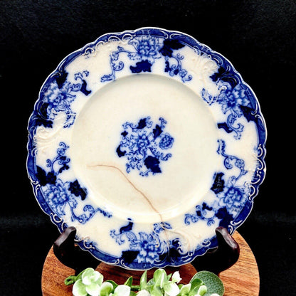Senator Crown Semi-Porcelain Flow Blue Plate, Cliff England, 1878-1904 - That’s My JAmm