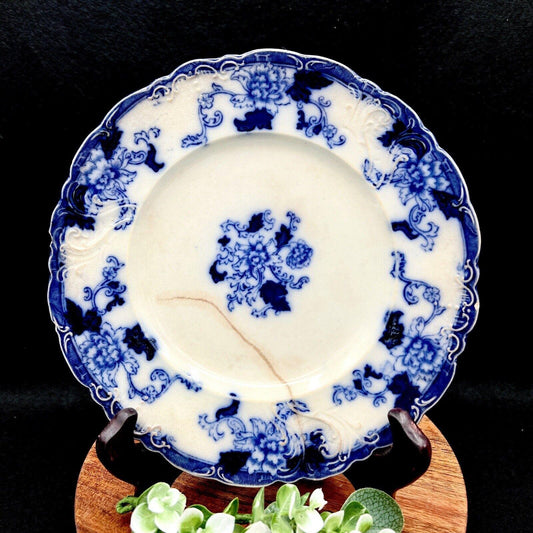 Senator Crown Semi-Porcelain Flow Blue Plate, Cliff England, 1878-1904 - That’s My JAmm