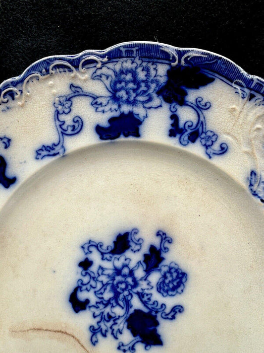 Senator Crown Semi-Porcelain Flow Blue Plate, Cliff England, 1878-1904 - That’s My JAmm