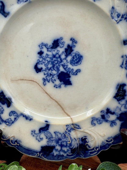 Senator Crown Semi-Porcelain Flow Blue Plate, Cliff England, 1878-1904 - That’s My JAmm