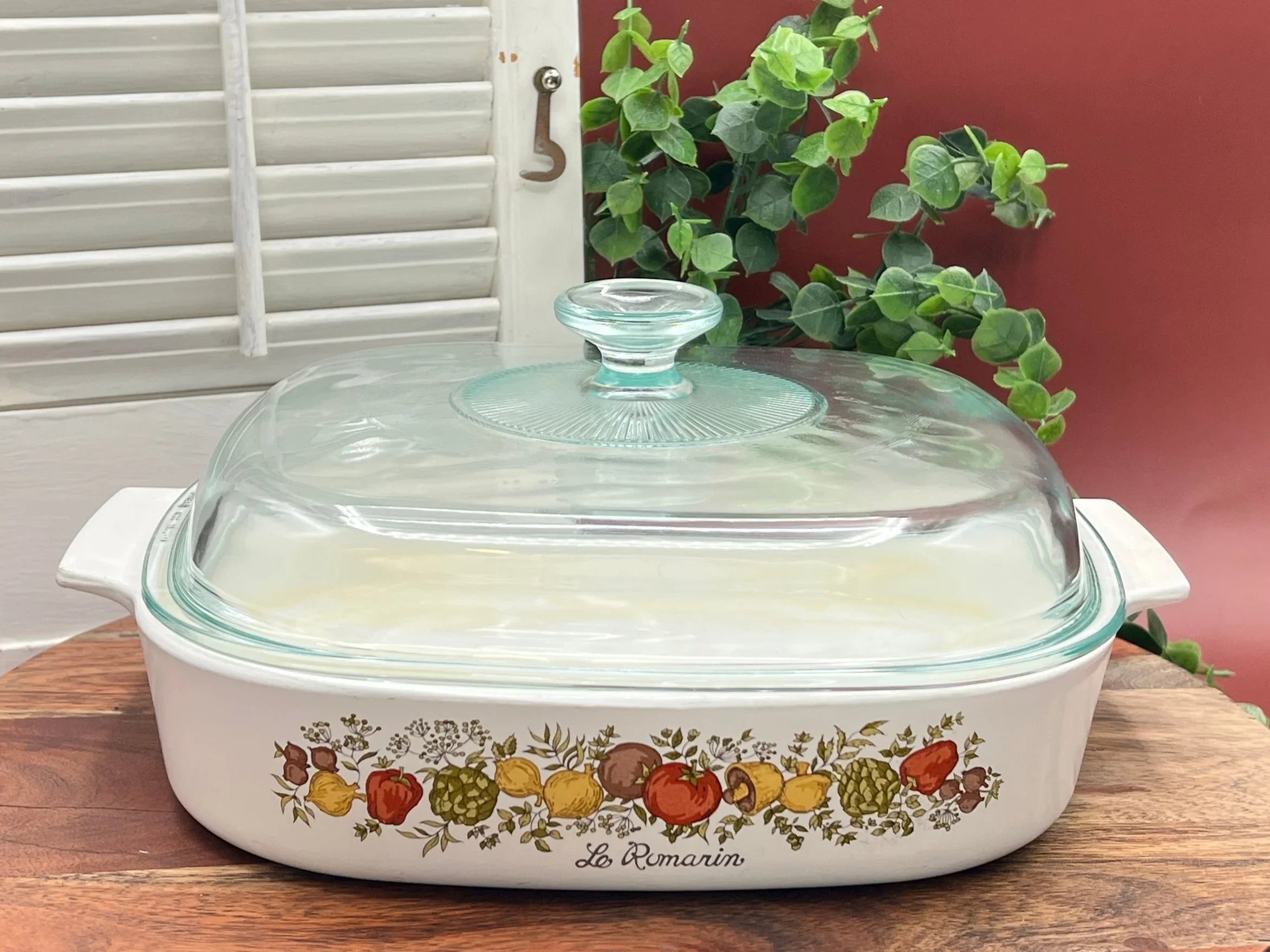 Vintage Corning Ware Le Romarin A-10-B Casserole Dish with Pyrex Lid