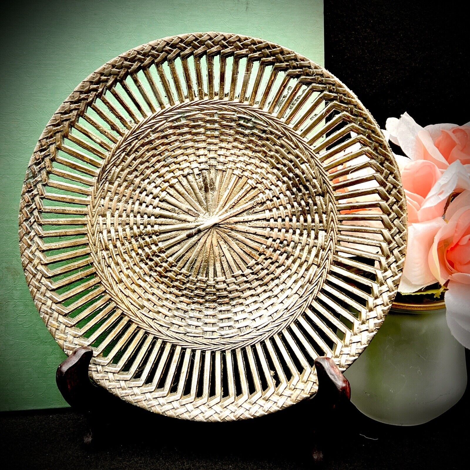 Italian Vintage Reticulated Brass Plate