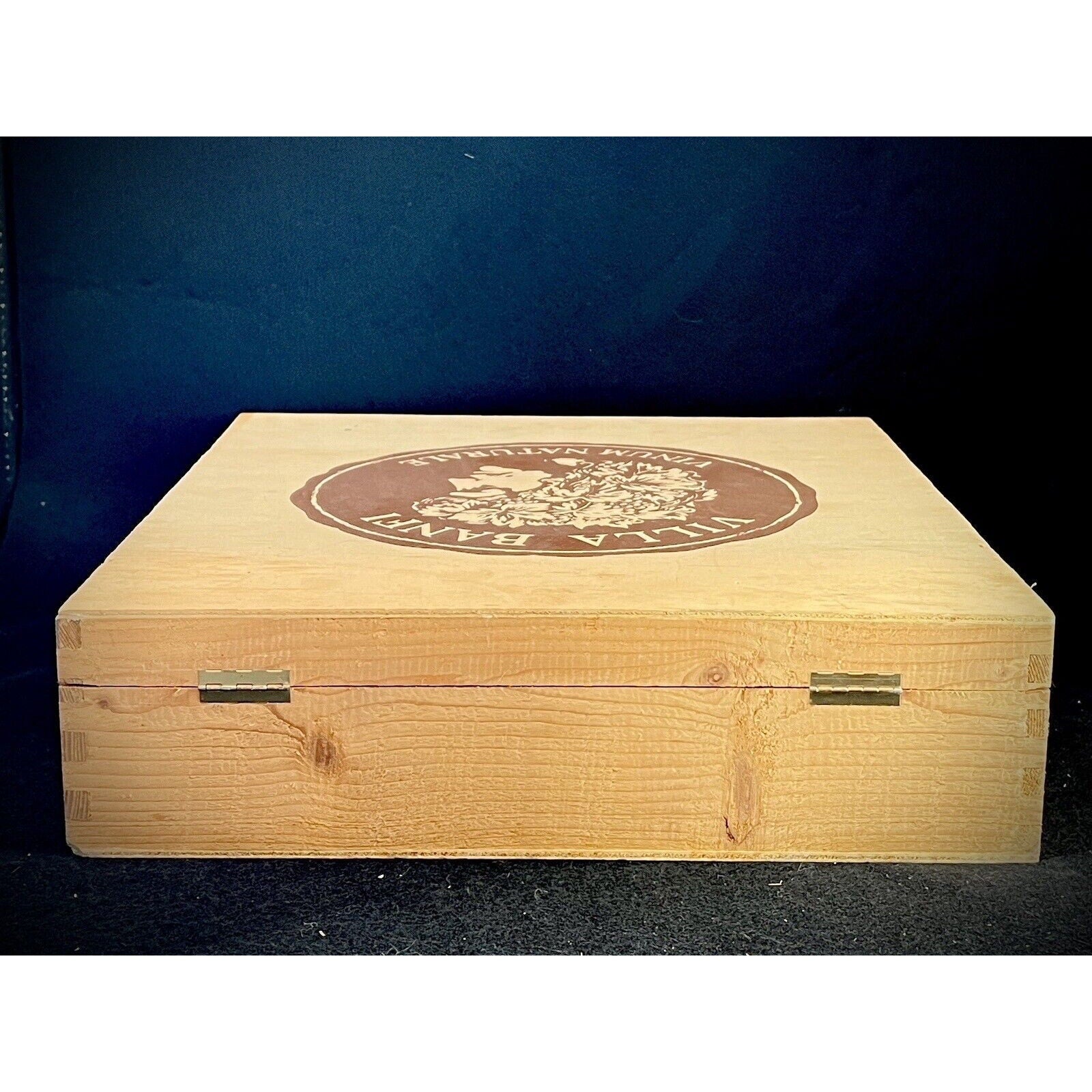 Villa Banfi Vintage 14” x 13” Wine Box with Latches and Dovetail Corners