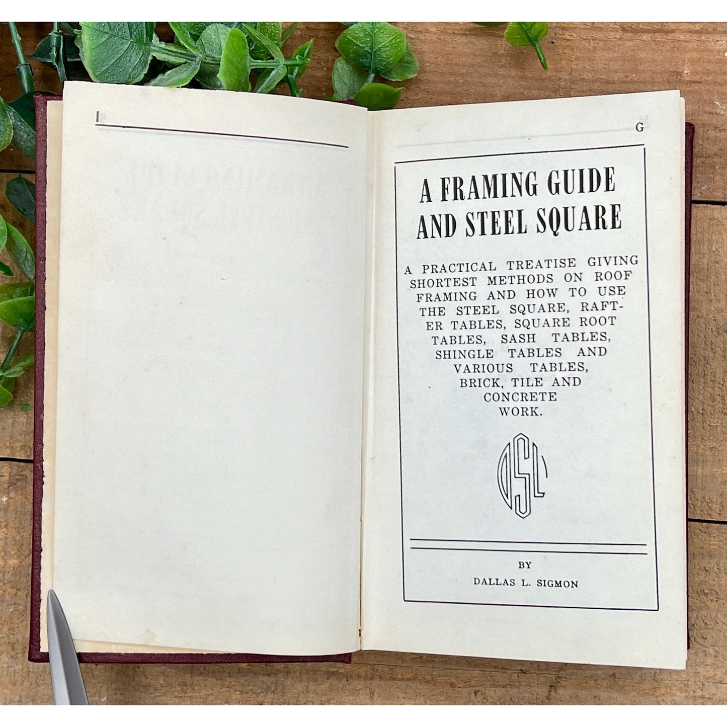 Vintage "A Framing Guide & Steel Square" by Sigmon with Sargent 12” x 8” Square