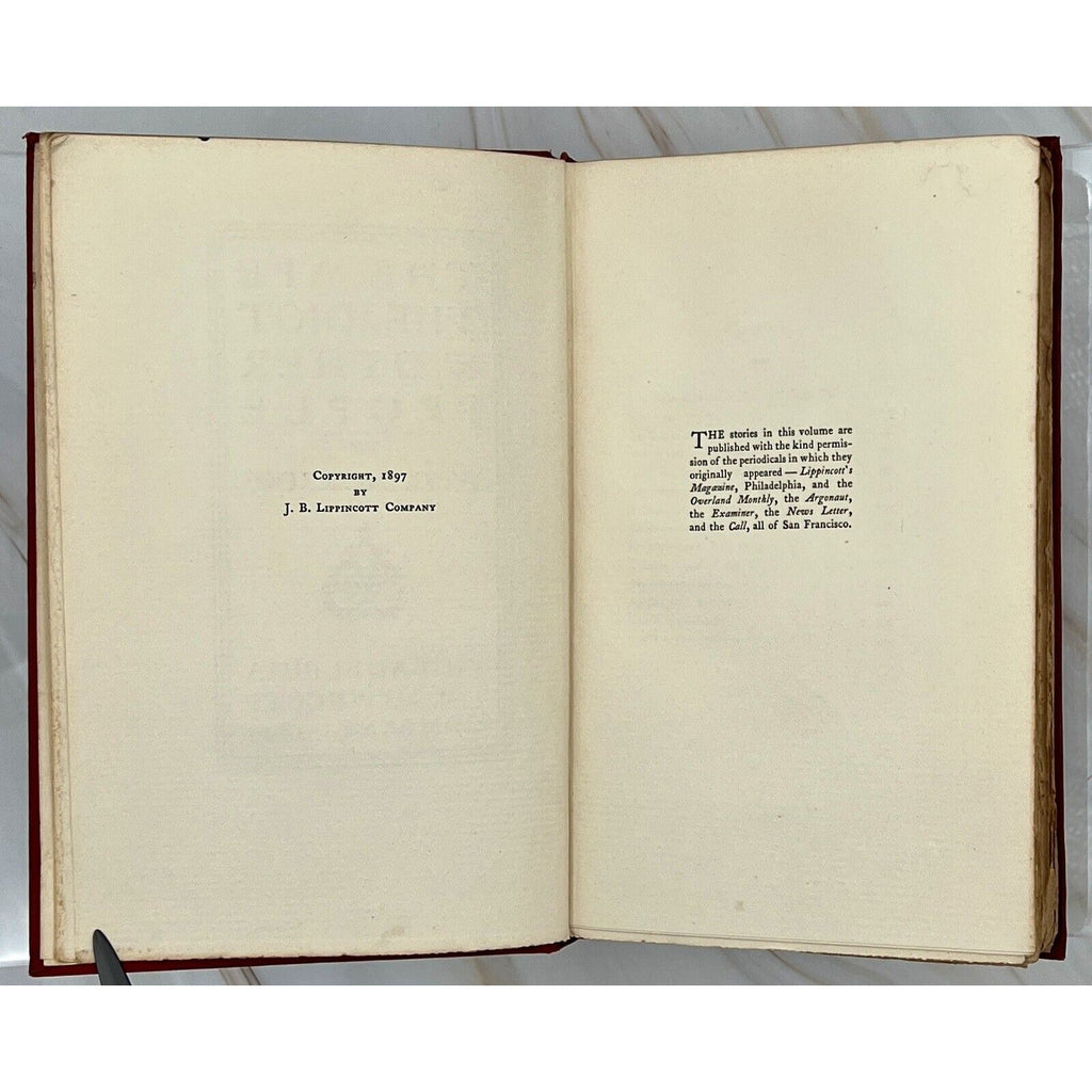 Open 1897 first edition pages of The Ape, The Idiot & Other People by W. C. Morrow; Lippincott copyright.