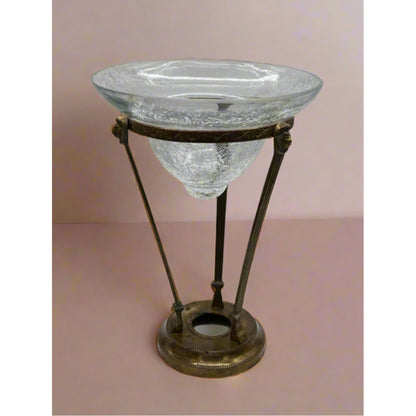 Vintage Brass Conical Vase with Lion Detail