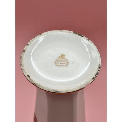 Vintage Pickard China Sweet Pea Floral Vase, 10-Inch, Made in USA, Gold Trim - Note Flaw