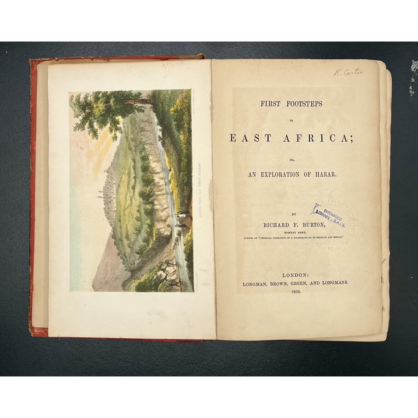 First Footsteps in East Africa, Richard F Burton, 1856 1st Edition