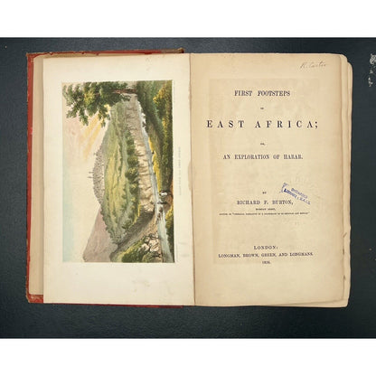 First Footsteps in East Africa, Richard F Burton, 1856 1st Edition