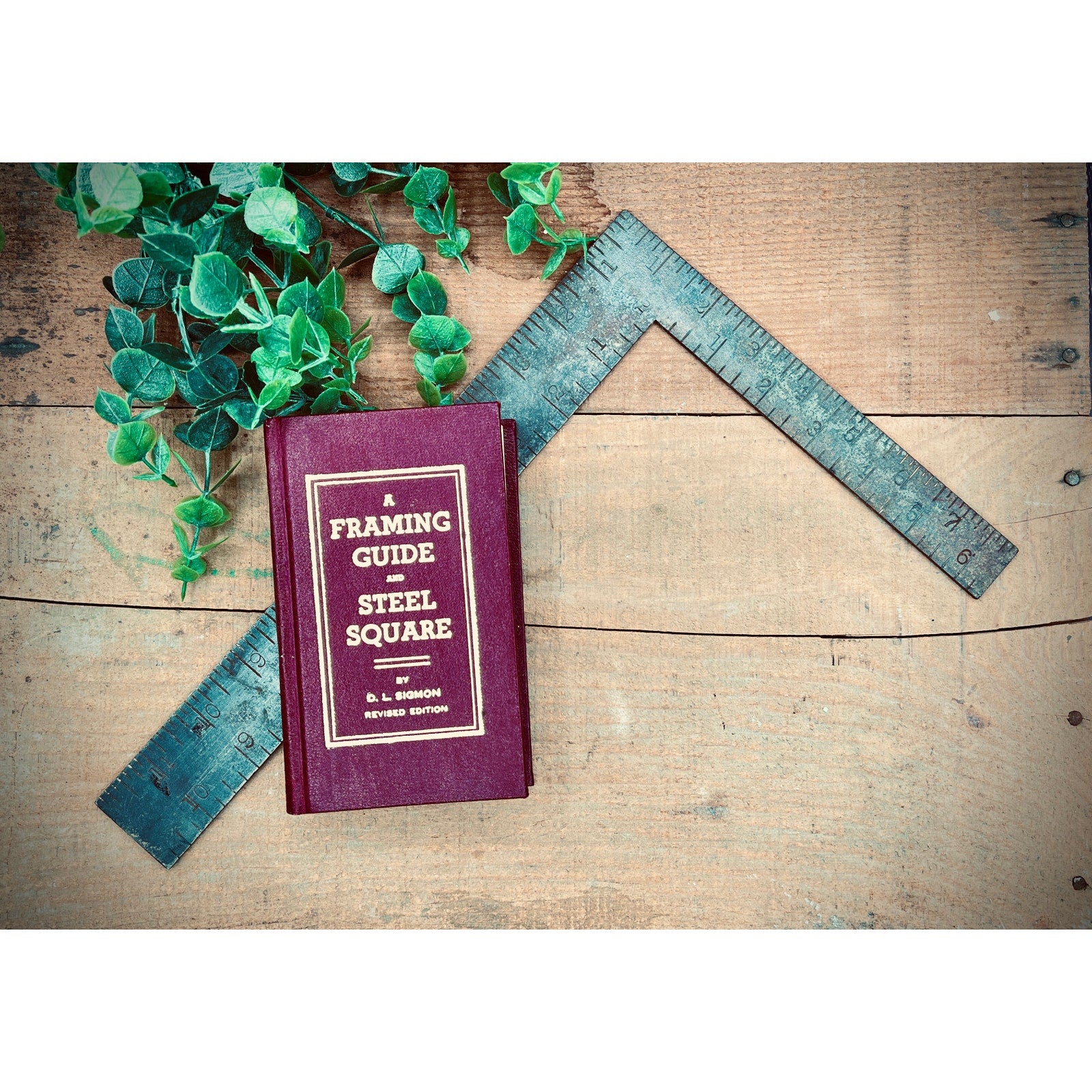 Vintage "A Framing Guide & Steel Square" by Sigmon with Sargent 12” x 8” Square