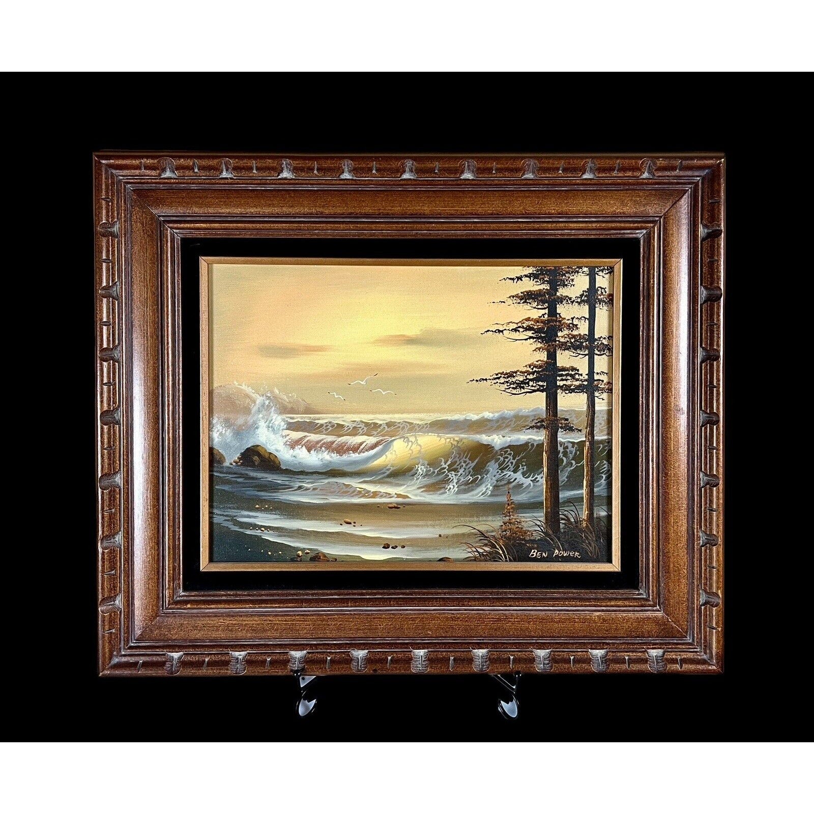 Sunset Ocean Original Hand Painted Oil on Canvas Painting by Ben Powers