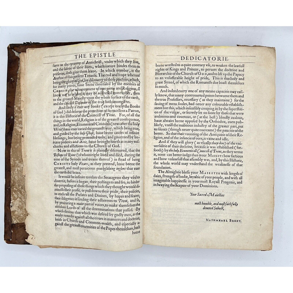 The Historie of the Councel of Trent, 1620 First English Edition w/ Inscriptions