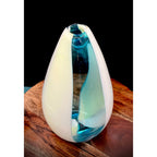 Carlo Moretti Italian Blue and Cream Striped Carousel Vase