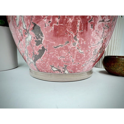 Italian Pink, Gray, and White Large Vase