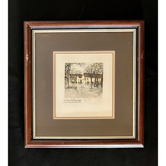 Czoernig Heiligenstadt, Pfarrplatz Etching with Beethoven’s Piano Sonata No.26