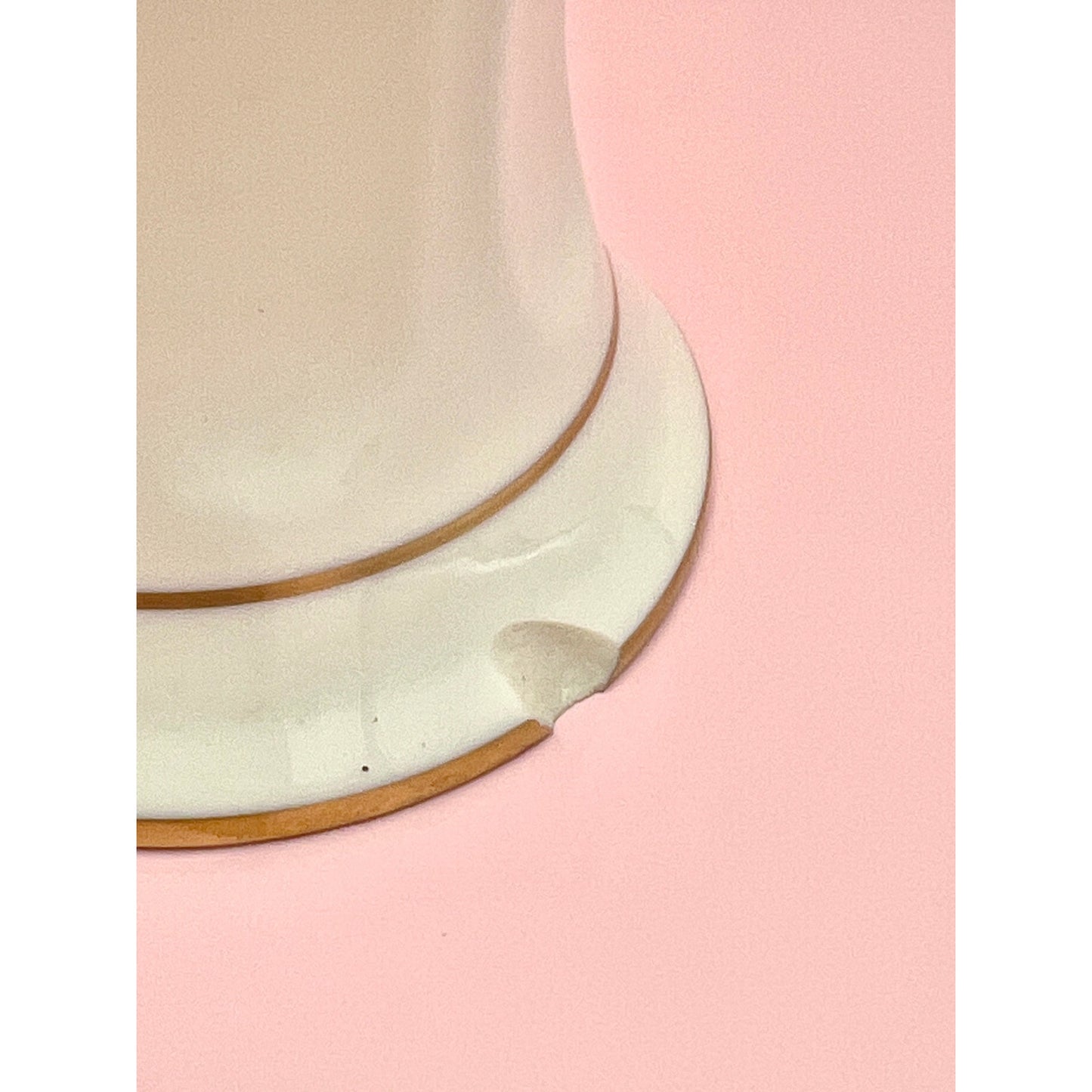 Vintage Pickard China Sweet Pea Floral Vase, 10-Inch, Made in USA, Gold Trim - Note Flaw