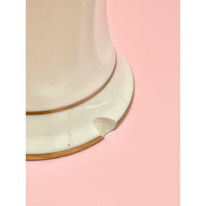 Vintage Pickard China Sweet Pea Floral Vase, 10-Inch, Made in USA, Gold Trim - Note Flaw