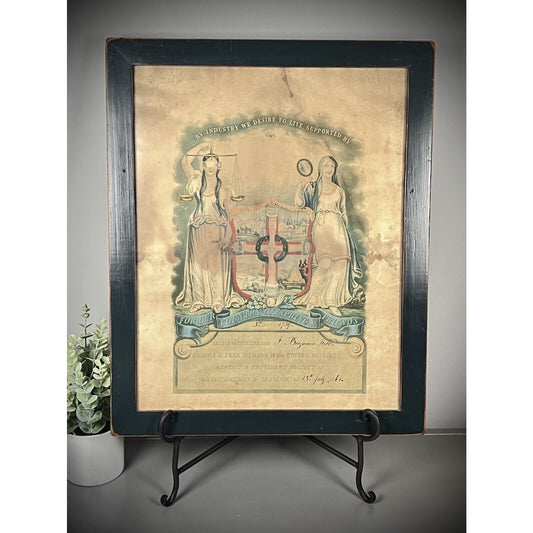 United Patriots Benefit & Provident Society Membership Certificate- 1861