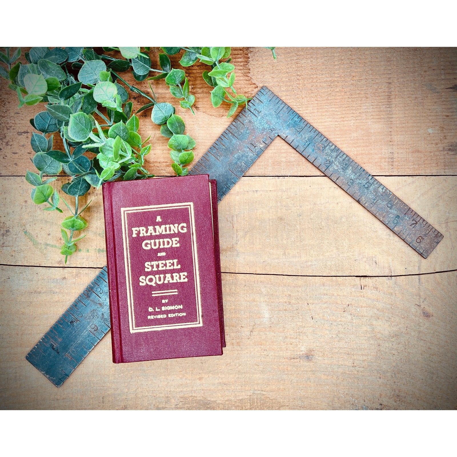 Vintage "A Framing Guide & Steel Square" by Sigmon with Sargent 12” x 8” Square