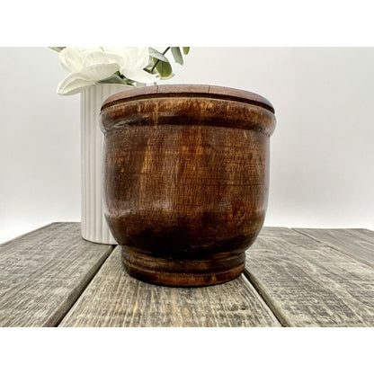 Antique Wooden Mortar and Pestle