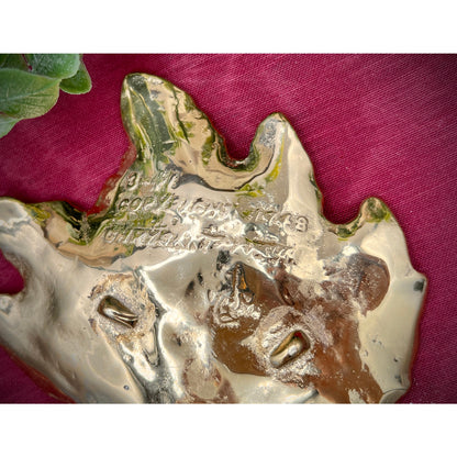 Virginia Metalcrafters 1948 Chrysanthemum Leaf Gold Leaf Trinket Dish Bowl