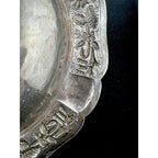 Maciel Mexico 925 sterling silver bowl with rare floral repousse pattern and scalloped rim.