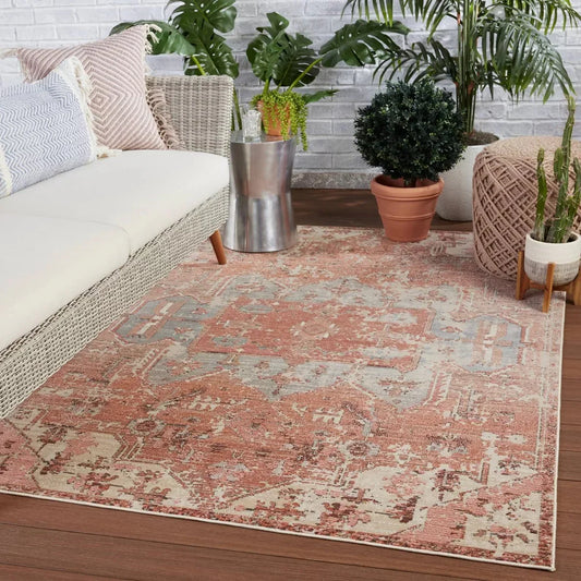Jaipur Living Swoon Priyah Distressed Medallion Runner Rug - 2'6" x 6' - Pink/Grey
